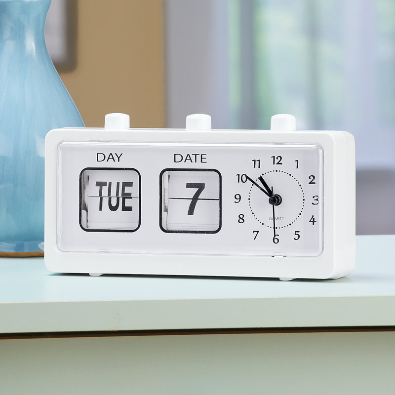 Ebern Designs Analog Quartz Tabletop Clock Wayfair
